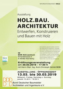 „HOLZ.BAU.ARCHITEKTUR – Entwerfen, Konstruieren und Bauen mit Holz“ @ BDB Aktivzentrum in Nürnberg