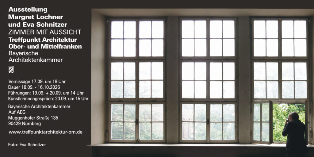 Flyer zur Ausstellung Eva Schnitzer und Margret Locher Zimmer mit Aussicht